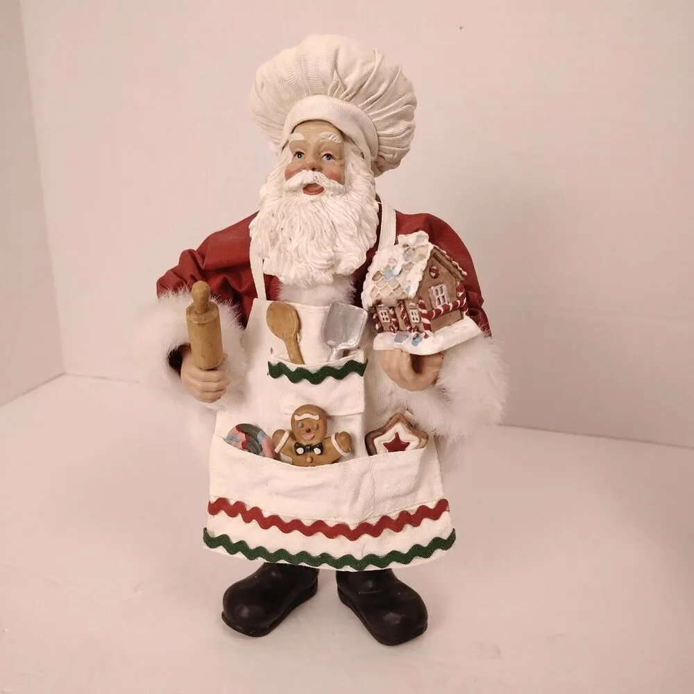 Vintage Chef Baker Santa Figurine 11” Gingerbread House Christmas Decor - Picture 2 of 10